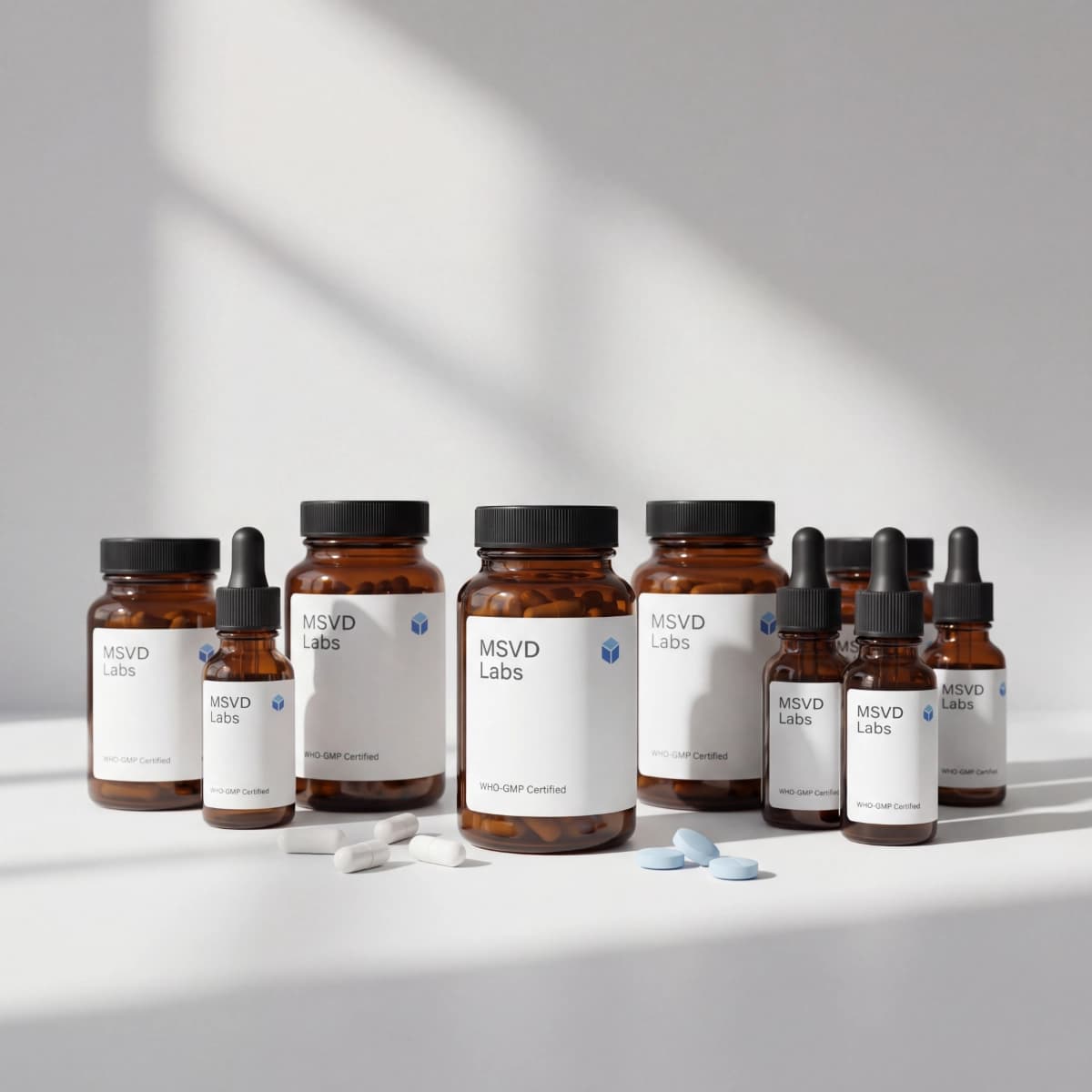MSVD Labs nutraceutical products — capsules, tablets and supplements manufactured in Surat, Gujarat